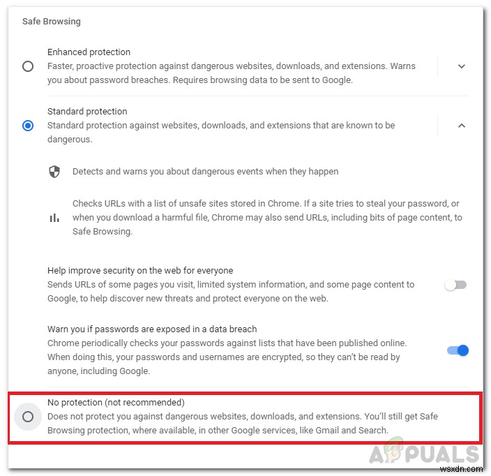 Disable or Enable “Safe Browsing” on Google Chrome