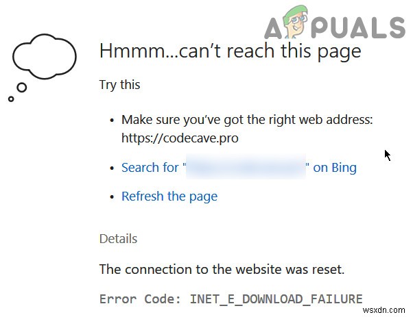 Fix: INET_E_DOWNLOAD_FAILURE