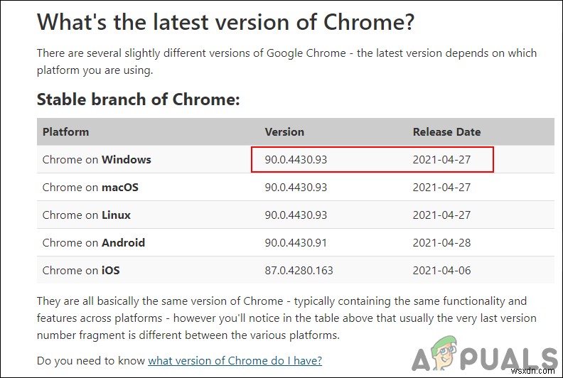 Check the Google Chrome Version and the Last Time Chrome Updated