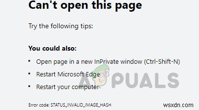 Fix: Microsoft Edge Update Installation Error STATUS_INVALID_IMAGE_HASH on Windows 10?