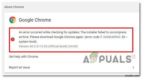 How to Fix Google Chrome Update Error 0x80040902