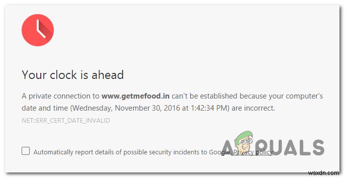 Google Chrome: Your Clock is Ahead/Behind