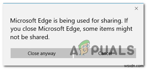How to Stop the ‘Microsoft Edge is Being Used for Sharing’ Popup