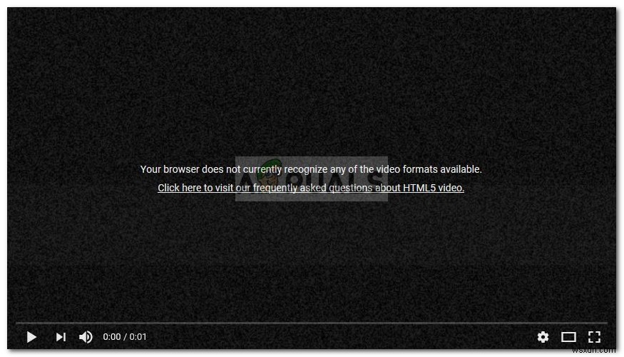 Fix: Your Browser does not Currently Recognize Any of the Video Formats Available