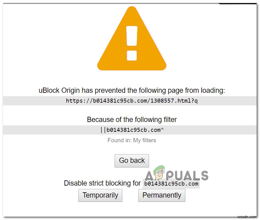 Fix: uBlock Origin has prevented the Following Page from Loading