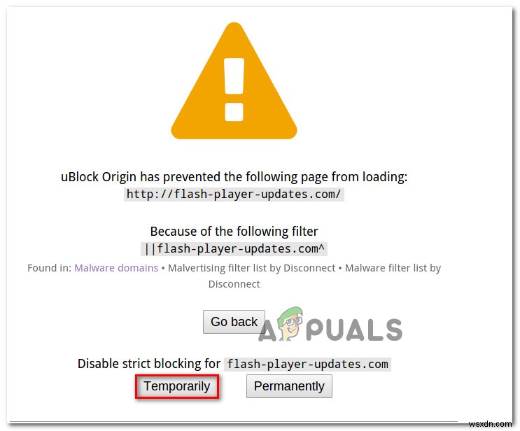 Fix: uBlock Origin has prevented the Following Page from Loading