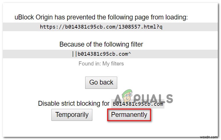 Fix: uBlock Origin has prevented the Following Page from Loading