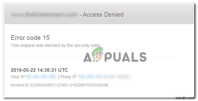 Fix: Error Code 15 ‘This Request Was Blocked by the Security Rules’
