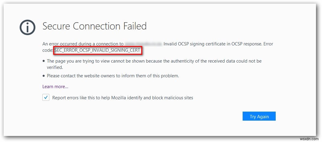 Fix: SEC_ERROR_OCSP_INVALID_SIGNING_CERT