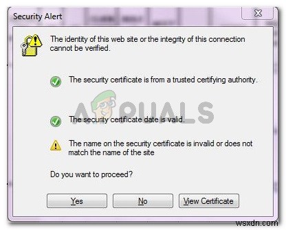Fix: The Identity of This Website or the Integrity of this Connection Cannot be Verified
