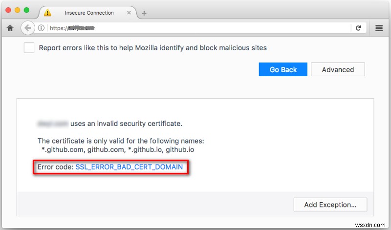 Fix: SSL_ERROR_BAD_CERT_DOMAIN