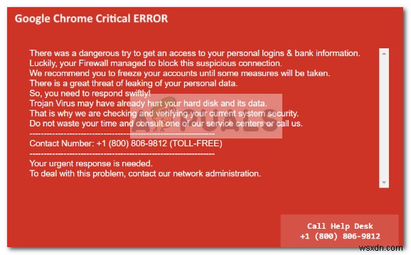 Fix: Critical Chrome Update Scam