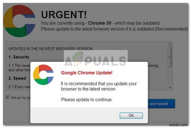 Fix: Critical Chrome Update Scam