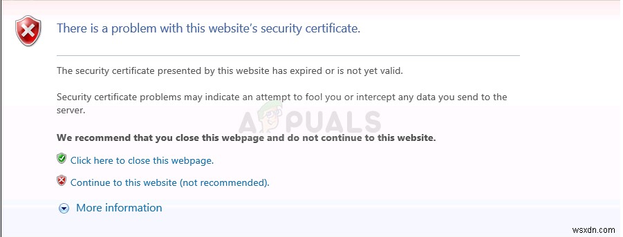 Fix: Certificate Error Navigation Blocked
