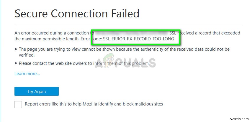 Fix: SSL_ERROR_RX_RECORD_TOO_LONG