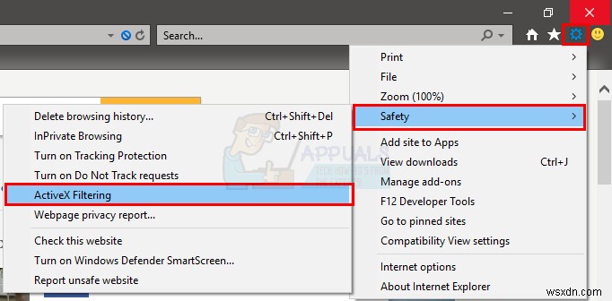 How to use ActiveX Filtering in Internet Explorer
