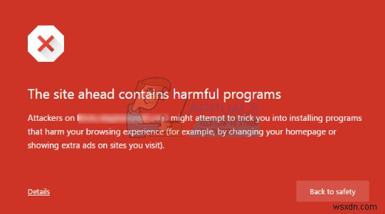 Fix: The site ahead contains harmful programs