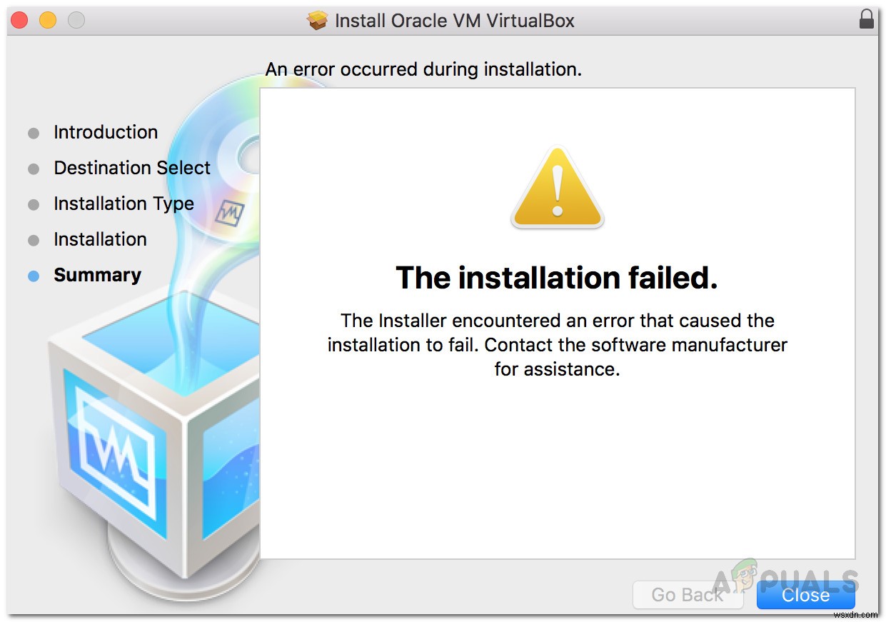 [FIX] VirtualBox The Installation Failed on Mac
