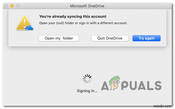 Your’e Already Syncing This Account in OneDrive for Mac
