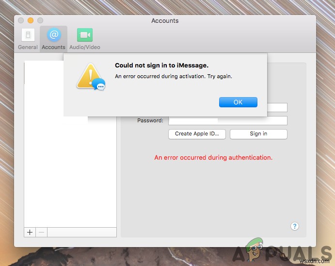 Resolve the Could not sign in to iMessage error on MacOS