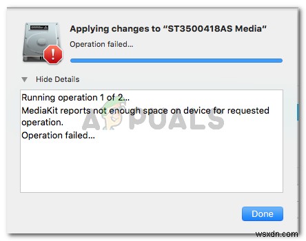 Fix: Mediakit Reports Not Enough Space on Device for Requested Operation