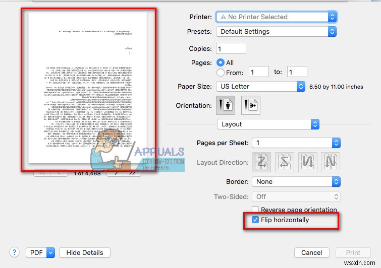 How to Print Mirror Image/Text on a Mac
