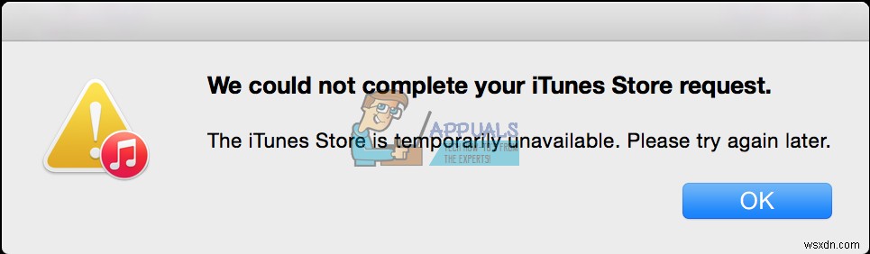 Fix: We could not complete your iTunes store request