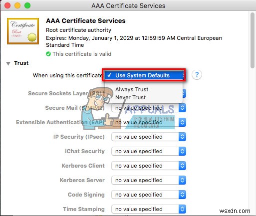 Fix: iTunes can’t verify the Identity of the server
