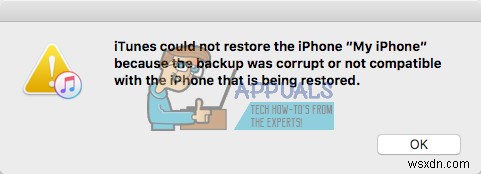 Fix: “iTunes could not restore the iPhone or iPad due to corrupt or incompatiable iPhone/iPad
