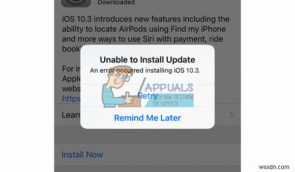 Fix: An error occurred installing iOS