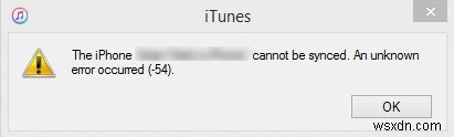 How to Fix iTunes Unknown Error -54
