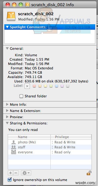 Fix: Unable to write to library iPhoto Library