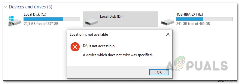 How to Fix “A device which does not exist was specified”?