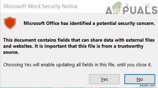How to Disable Microsoft Word Security Notice Pop-up?