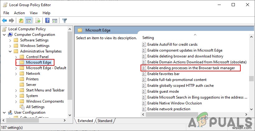 How to Disable ‘End Process’ in the Browser Task Manager on Microsoft Edge?