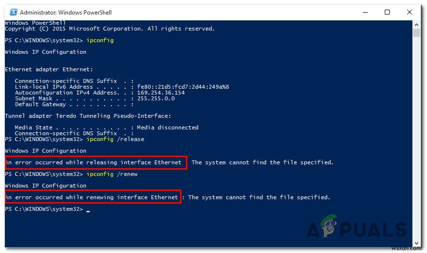 How to Fix ‘An Error Occurred while Renewing Interface Ethernet’