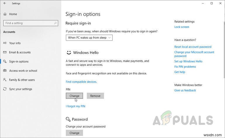 How to Switch Login method from PIN to Password
