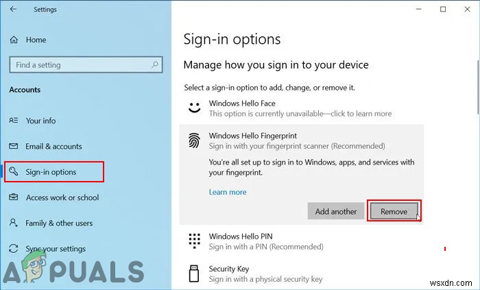 How to Disable Face Recognition or Fingerprint Login on Windows 10?