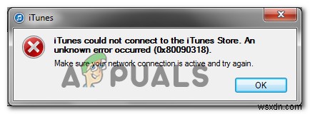 Error Code 0x80090318 When Accessing the iTunes Store Website