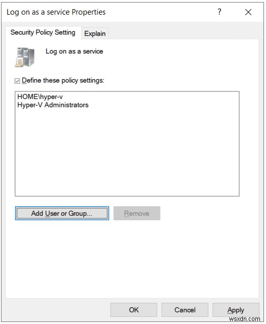 Fix: Logon Failure when Starting Virtual Machine in Hyper-V 2019