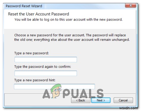 [FIX] Error Occurred while the wizard was attempting to set the password for this user account