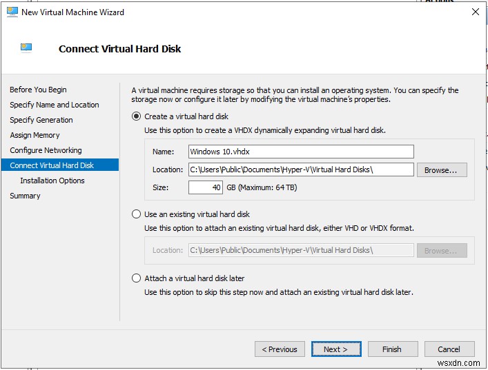 Create Your First Virtual Machine in Hyper-V 2019