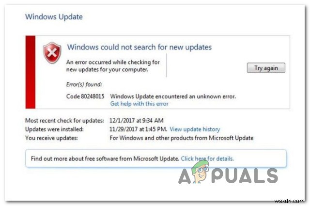 How to Fix Windows Update Error 80248015