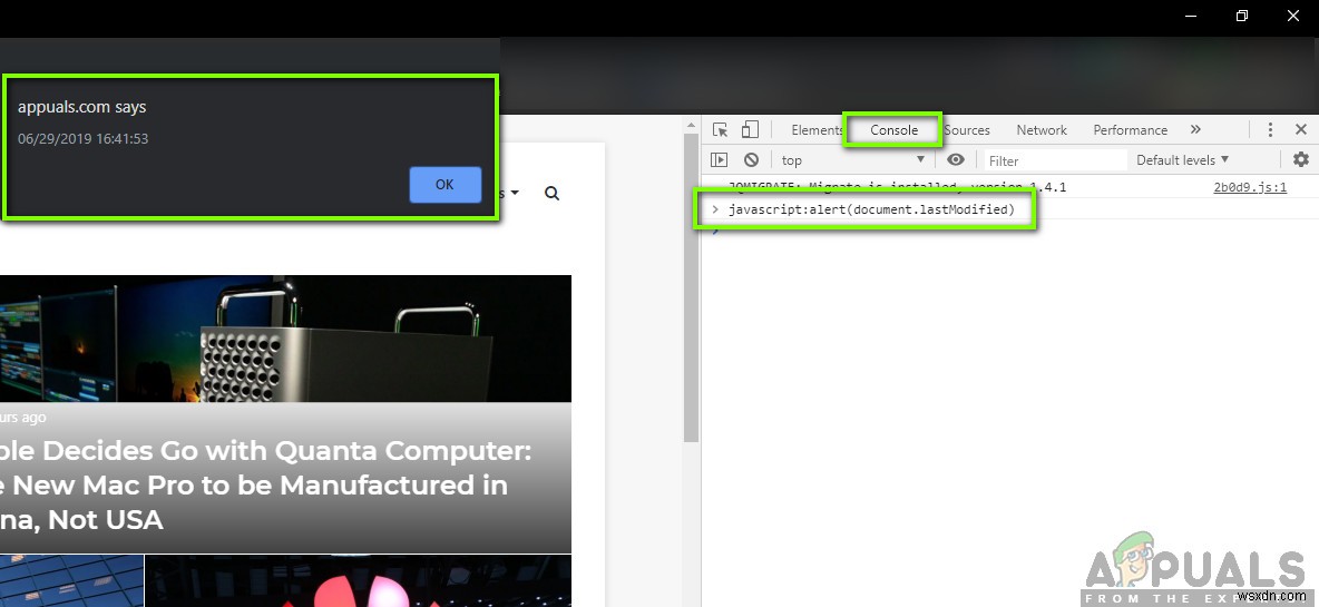 How to Check when a Website was Last Modified using alert(document.lastmodified)