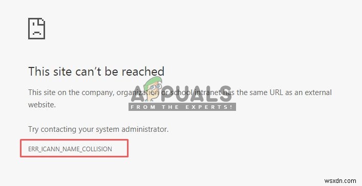 Fix: ERR_ICAN_NAME_COLLISION