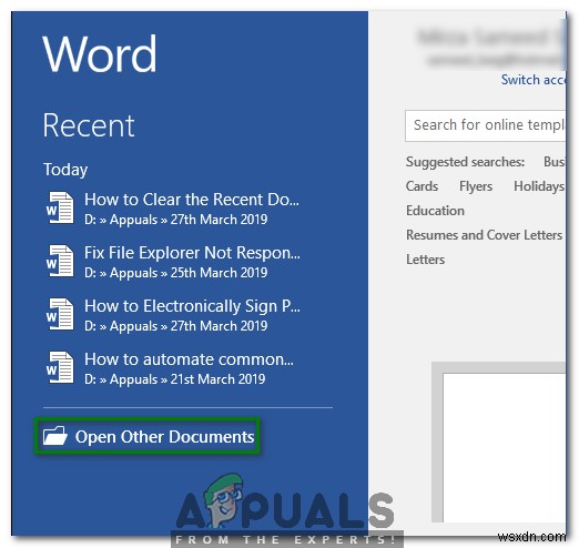 How to Clear or Disable the Recent Documents List in Microsoft Word