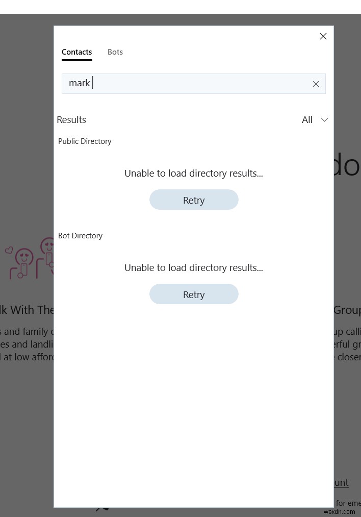 Fix: Unable to load Directory Results in Skype
