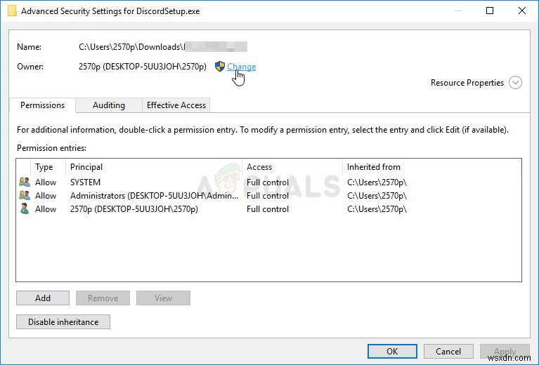 Fix: An Error Occurred while Applying Security Information