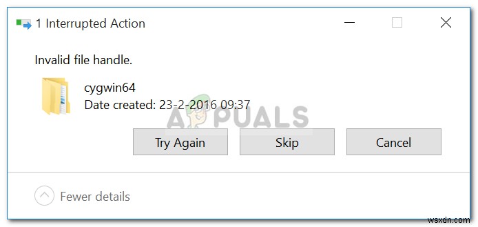 Fix: Invalid File Handle on Windows 10
