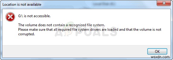 Fix: The Volume does not Contain a Recognized File System
